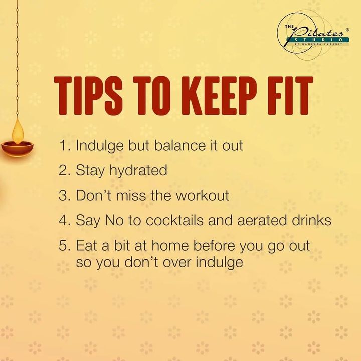Diwali, the festival of lights, hope and prosperity is around the corner. It is the time to celebrate togetherness with family and friends! However, we need to remember, celebrations and wellbeing go hand-in-hand.Enjoy a healthy Diwali with these simple tips.
#HappyDiwali!
.
.
.
.
. 
#Pilates #diwalicelebrations #festiveseason #funtimes #sweets  #ThePilatesStudio  #FitnessMotivation #InstaFit #FitnessStudio #Fitspo 
#ThePilatesStudio #Strength #pilates #Workout #WorkoutMotivation #fitness #india #igers #insta #fitnessjourney #beingfit #healthylifestyle #diwali