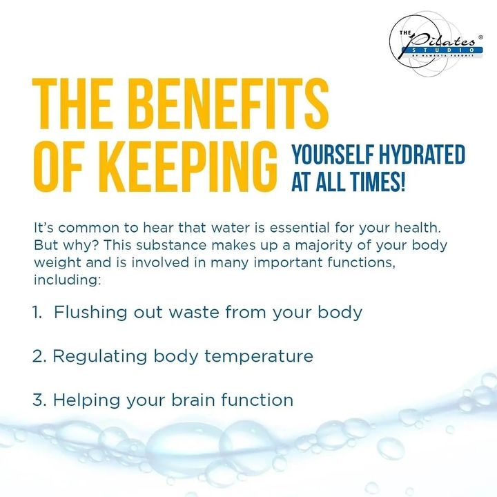 #SundayGyaan: Water carries helpful nutrients and oxygen to your entire body. Reaching your daily water intake will improve your circulation and have a positive impact on your overall health.
Drinking water activates your metabolism - A boost in metabolism has been associated with a positive impact on energy level.
.
.
Dm us for details.
.
.
.
.
.
.
#Pilates #ThePilatesStudio #BollyWood #CelebrityTrainer #YoungestCelebrityInstructor #FitnessEnthusiast #Fitness #workout #fit  #bollywood #bollywoodstyle #celebrity #InstaFit #FitnessStudio #Fitspo  #Workout #WorkoutMotivation #fitness 
#pilatesgirl #pilatesbody  #celebritytrainer #gettingbettereachday #fitnessforever #workhard #workhardplayhard