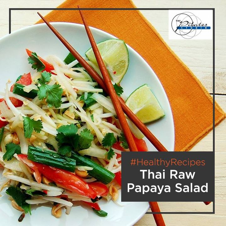Its #Sunday!! Our favourite Day! Let’s end this week on a good
note by going #healthy with an easy to make recipe:

Here's a quick and easy recipe for Som Tam - #ThaiRawPapayaSalad.

1.Grate some raw green papaya; add to it a paste of garlic, thai red chillies and lemon juice.

2.Season with salt and sugar. Mix in some coriander and roasted chopped peanuts.

3.And there you go! Enjoy your delicious bowl of goodness!

Contact us for queries on: 9099433422/07940040991
http://www.pilatesaltitude.com