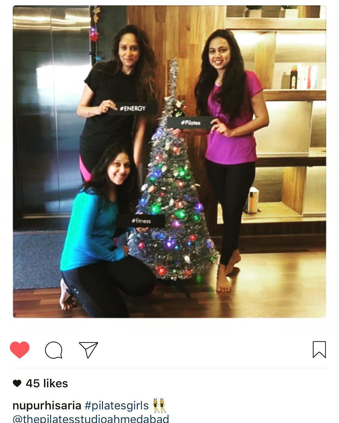 Such a cute Christmas Pic :) #feelingfestive #pilatesgirls #pilatesmakesushappy #pilatesonchristmas #freepilatesclasses @nupurhisaria you Win 2 free Sessions!
