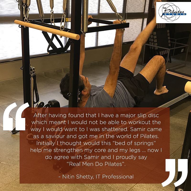 #ClientDiaries: Here’s what, Nitin Shetty has to say about #Pilates and his Fitness Instructor, Mr. @samir.purohit! 
He tells us how Pilates helped him overcome his Slip disc! 👆🏼 Contact us for queries on: 9099433422/07940040991
www.pilatesahmedabad.in .
.
.
.
.
. 
#Pilates #PilatesCommunity #Fitness #Stretch #WorkOut #ThePilatesStudio  #FitnessMotivation #InstaFit #FitnessStudio #Fitspo 
#ThePilatesStudio #Strength #pilates #PilatesGirl #ahmedabad #Workout #WorkoutMotivation #fitness  #ahmedabaddiaries #india #igers #insta #fitnessjourney #beingfit #healthylifestyle #fitnessfreak  #weekdayvibes #friyay