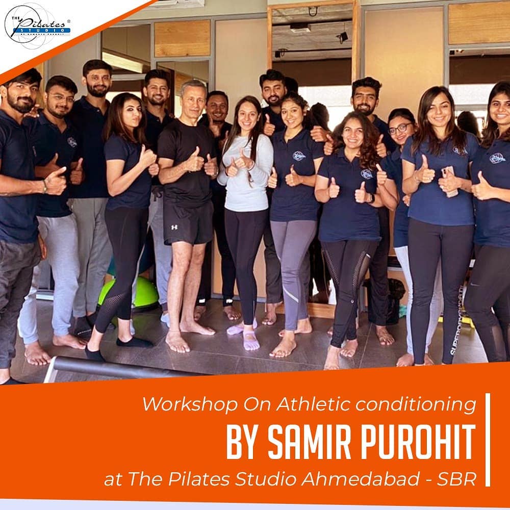 Mr. @samir.purohit (Co Founder of The Pilates Studio) with the  @thepilatesstudioahmedabad - SBR Team. He conducted a Workshop On Athletic Conditioning which is mainly done on the Stability Chair, Flexibar and Circulates.
.
.
Contact us for queries on: 9099433422/07940040991
www.pilatesaltitude.com
.
.
#Pilates #ThePilatesStudio  #CelebrityTrainer  #FitnessEnthusiast #Fitness #workout #fit #followtrain  #celebrity #InstaFit #FitnessStudio #Fitspo  #Workout #WorkoutMotivation #fitness 
#pilatesgirl #pilatesbody  #followmeplease #igers #fitnessforever #workhard #workhardplayhard