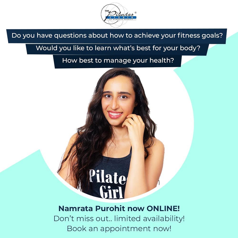 A series of workouts,
A wealth of health tips,
And results to impress you from the comfort of your home.
Let's get started. You can now book an Online Appointment with our Pilates Girl, @namratapurohit ❤️
Log onto: link in bio
.
. .
.
. 
#Pilates #PilatesCommunity #Fitness #FitnessEnthusiasts #HealthTips #EatHealthy #Stretch #WorkOut #ThePilatesStudio #Graceful #Relax #FitnessMotivation #InstaFit #StottPilates #FitnessStudio #Fitspo 
#ThePilatesStudio #Strength #pilates #PilatesGirl  #Workout #WorkoutMotivation #fitness