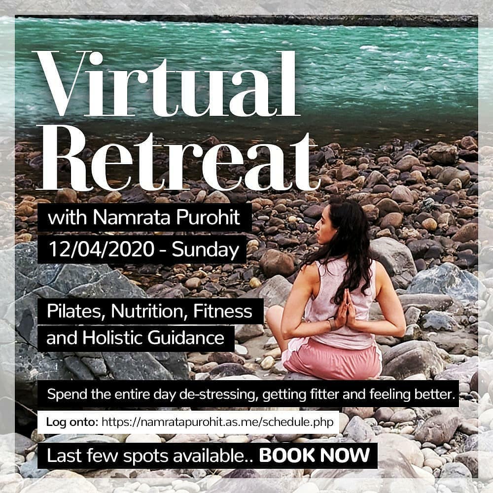 #1DayToGo: Take a break from the routine 🌞
Join us on a retreat from the comfort of your home. In these difficult times find your space to de - stress and find answers to a more wholesome living. 
Link in Bio. .
.
. 
#Pilates #PilatesCommunity #Fitness #Stretch #WorkOut #ThePilatesStudio  #FitnessMotivation #InstaFit #FitnessStudio #Fitspo 
#ThePilatesStudio #Strength #pilates #Workout #WorkoutMotivation #fitness  #india #igers #insta #fitnessjourney #beingfit #healthylifestyle #fitnessfreak #celebrity #bollywood #celebritytrainer #healthy