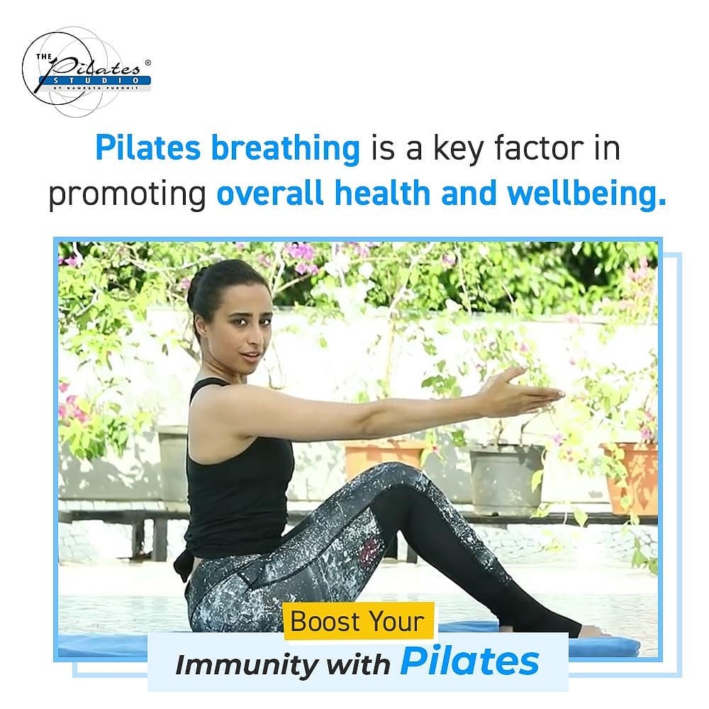 #BuildYourImmunity with #Pilates: Breathing fully, with attention and intention, centers us. It clears and calms the mind, reduces stress and paves the way for a greater, holistic experience. Working with the breath also brings a natural rhythm to a pilates movement enhancing the efficacy and experience of a workout.
In Pilates, the breath leads the movement and gives it power. Most of our Pilates equipment and mat exercises are taught with breath patterns.

In Pilates exercises, the breath helps us lengthen and decompress the spine. The contraction of an exhale can be thought of as a gentle, lengthening squeeze of the trunk around the spine.

People think of deep breathing as a way to fill up their upper chest. In Pilates, however, we want to use all of the breathing space we have available to us. We therefore consciously use two related but slightly different types of breathing:

Diaphragmatic Breathing: This is deep-belly breathing where we bring the breath all the way into the body allowing the belly to expand with the inhale and deflate with the exhale. Diaphragmatic is a 