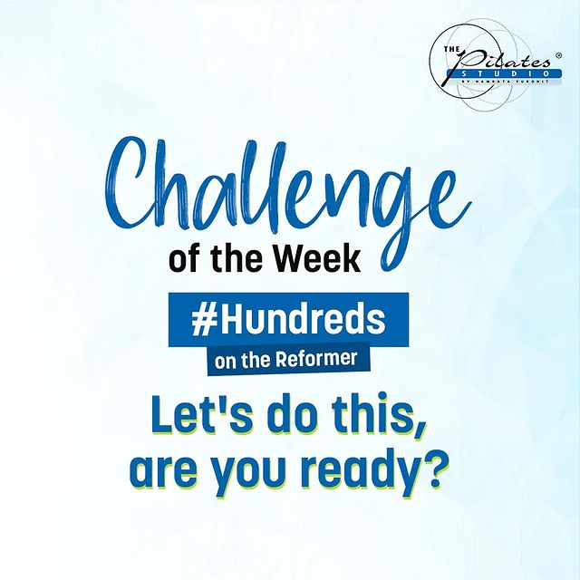 #ChallengeOfTheWeek: Participate in this challenge and get featured on our page, @thepilatesstudioahmedabad ! 
Use the hashtag #HundredsOnTheReformer  at @thepilatesstudioahmedabad and tag us on each of your posts. 
Are you ready to do the #Hundreds? Share your videos with us 😍
.
.
Dm us for queries.
www.pilatesaltitude.com
.
.
. 
#Pilates #PilatesCommunity #Fitness #FitnessEnthusiasts #HealthTips #EatHealthy #Stretch #WorkOut #ThePilatesStudio #Graceful #Relax #FitnessMotivation #InstaFit #StottPilates #FitnessStudio #Fitspo 
#ThePilatesStudio #Strength #pilates #PilatesGirl  #Workout #WorkoutMotivation #fitness #Exercise #Challenge #WorkoutChallenge
