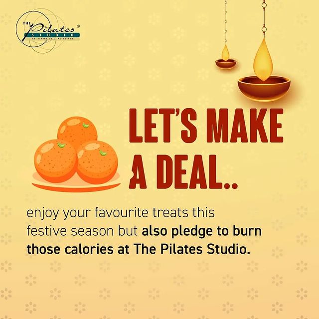 Allocate a specific time for treats and rewards and you will be less likely to over-consume anything that you’re trying to avoid since a long time ☺️
Choose to celebrate this festive season in a happy frame of mind coz, ‘tis the season to enjoy the holiday festivities during the most wonderful time of the year!
#HappyDiwali!
.
.
.
.
. 
#Pilates #diwalicelebrations #festiveseason #funtimes #sweets  #ThePilatesStudio  #FitnessMotivation #InstaFit #FitnessStudio #Fitspo 
#ThePilatesStudio #Strength #pilates #Workout #WorkoutMotivation #fitness #india #igers #insta #fitnessjourney #beingfit #healthylifestyle #diwali