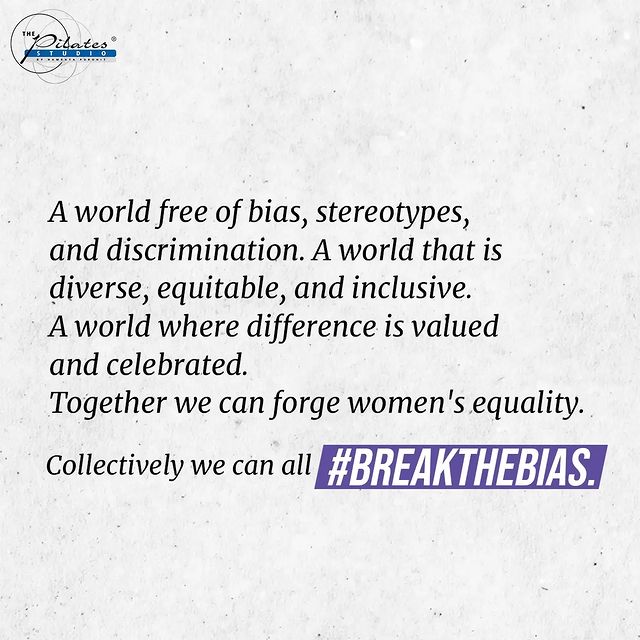 Individually, we're all responsible for our own thoughts and actions - all day, every day.
We can break the bias in our communities.
We can break the bias in our workplaces.
We can break the bias in our schools, colleges and universities.
Together, we can all break the bias - on International Women's Day (IWD) and beyond.
.
.
.
#internationalwomensday #womensday #womensday2022 #happywomensday #women #leadingwomen #womenleaders #thepilatesstudio #thepilatesstudiobynamratapurohit #namratapurohit #woman
 #FitnessEnthusiast #Fitness #workout #fit  #celebrity #InstaFit #FitnessStudio #Fitspo  #Workout #WorkoutMotivation #fitness 
#pilatesgirl #pilatesbody  #celebritytrainer #gettingbettereachday #fitnessforever #workhard